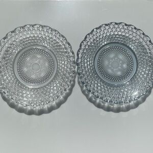(2) Dentelle Petit Point Glass Plate | Blue & Clear